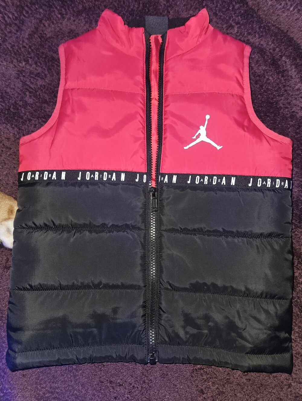 Jordan Red and Black Puffer Vest for Kids